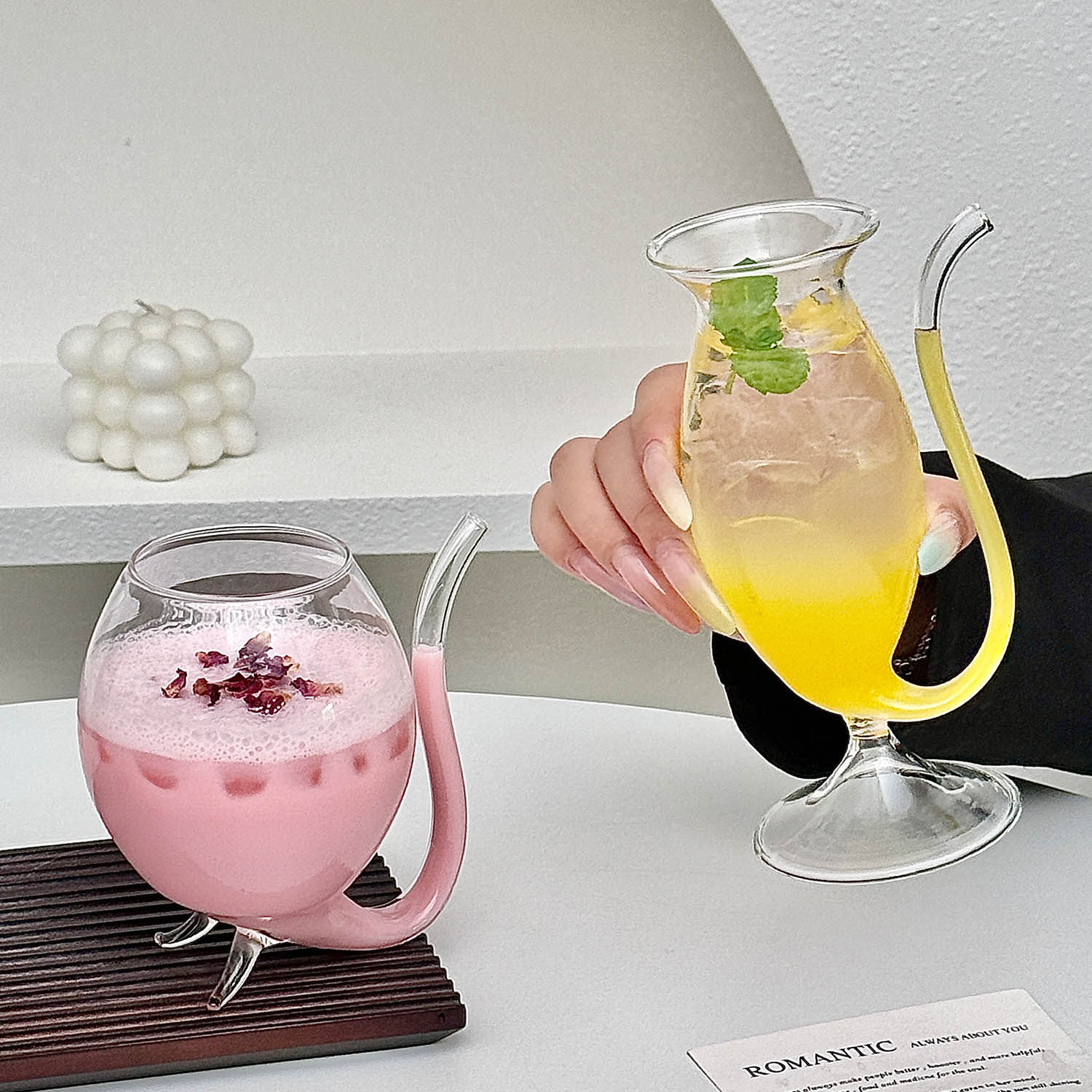 ins吸血鬼酒杯调酒玻璃杯分子鸡尾酒杯水杯果汁杯个性异形吸管杯