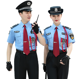 保安工作制服夏季短袖形象岗新保安斜纹作训长短袖工作服套装男女