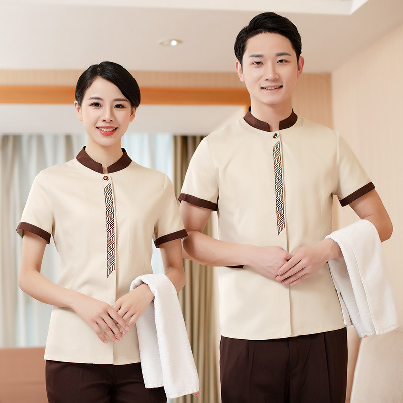 保洁工作服长短袖夏装套装学校物业保洁服酒店服务员工作服餐饮