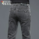 男韩版 休闲秋冬厚款 修身 啄木鸟弹力牛仔裤 直筒潮流时尚 男士 长裤 子