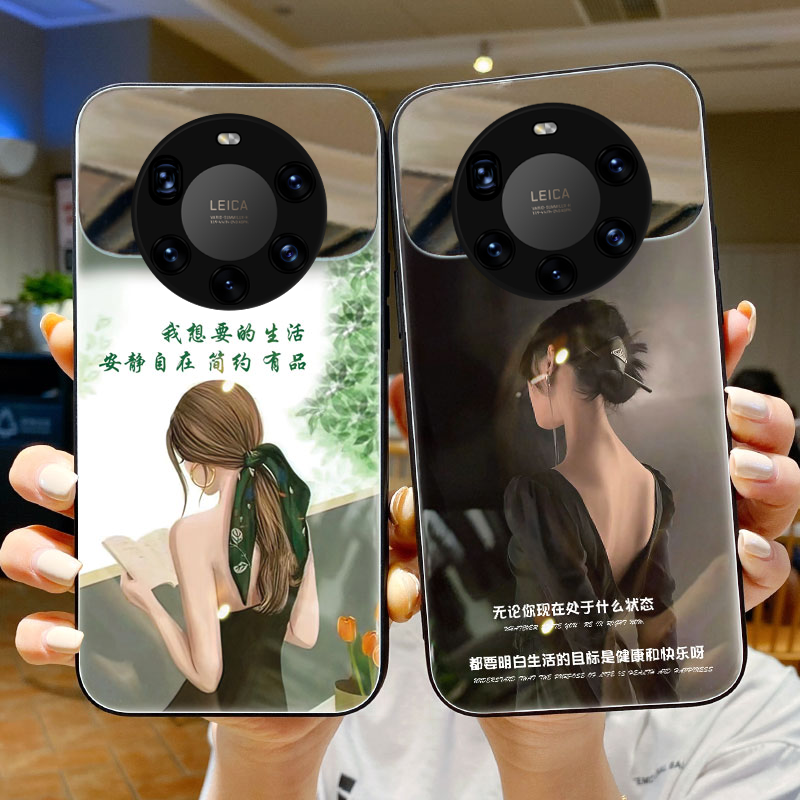 镜子华为手机壳创意补妆