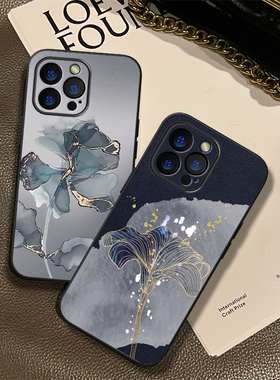 轻奢皮质苹果14手机壳高级灰色iPhone16promax复古15pro文艺12软硅胶11轻薄XR气质女神14plus手机套13防摔max