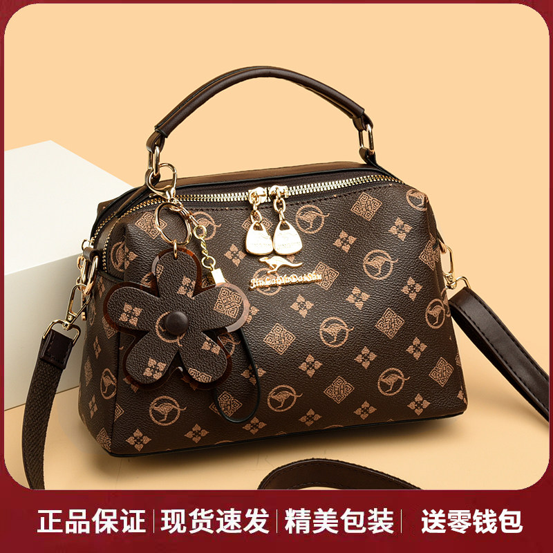 专柜正品真皮女包波士顿单肩包