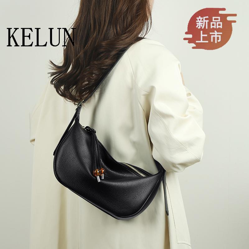 品牌正品真皮包包女2024新款头层牛皮通勤百搭简约大容量单肩包女