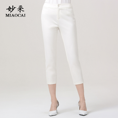 妙采MIAOCAI宽松七分裤女夏季薄款女裤显瘦中老年妈妈女士裤子