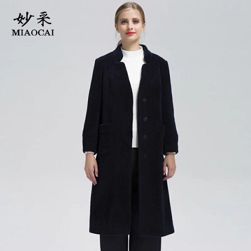 妙采冬季新品时尚中老年成熟妈妈女装中长款羊毛大衣【清仓】