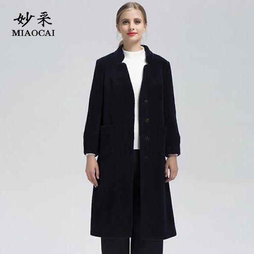 妙采冬季新品时尚中老年成熟妈妈女装中长款羊毛大衣【清仓】