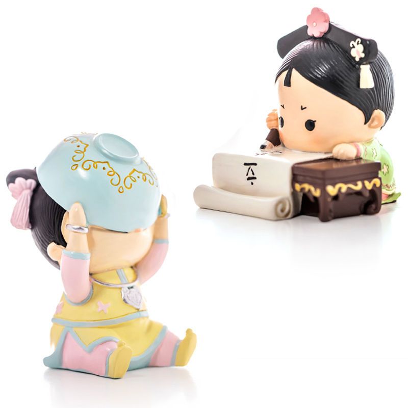 故宫博物院小格格日常玩偶可爱桌面树脂摆件送同学