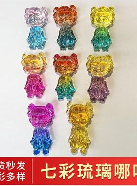 七彩琉璃哪吒水晶魔童哪吒摆件手办汽车摆件客厅装饰办公室小摆件
