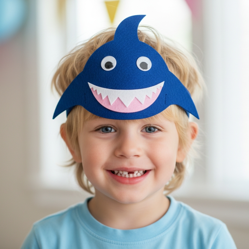 鲨鱼头饰海洋动物儿童装扮道具