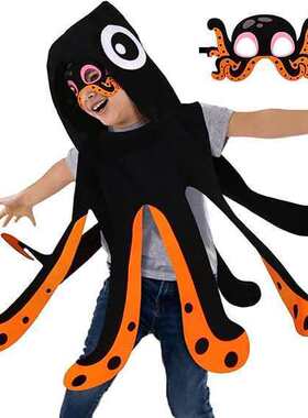 【儿童海洋动物表演服】可爱章鱼造型演出服 幼儿园海洋主题表演