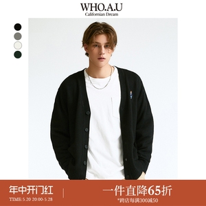 WHOAU官方正品2023年新款男女同款复古宽松慵懒毛衣WHCKD4901U