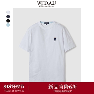 新款 男女同款 2024年夏季 WHOAU官方正品 刺绣冷感速干T恤WHRAE2313U