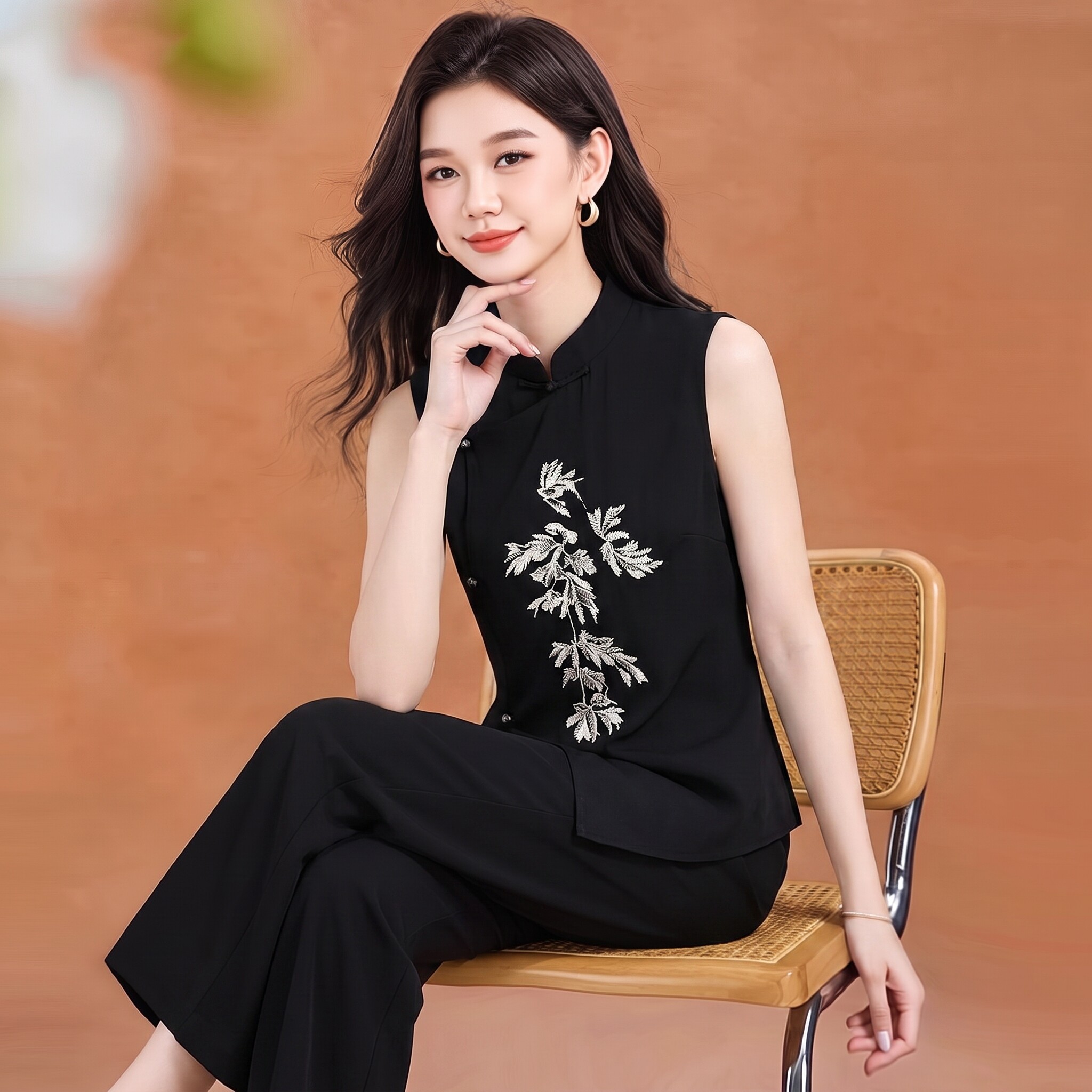 新中式国风女夏年轻洋气两件套装
