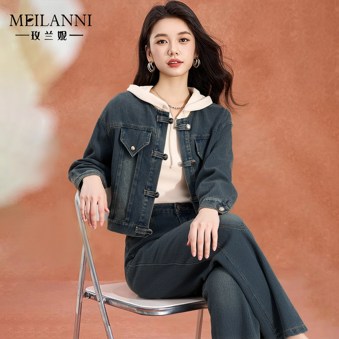 玫兰妮牛仔套装气质妈妈减龄穿搭
