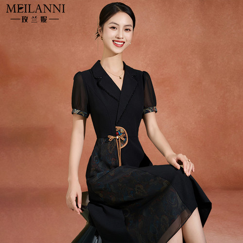 妈妈新中式国风连衣裙2026新款女