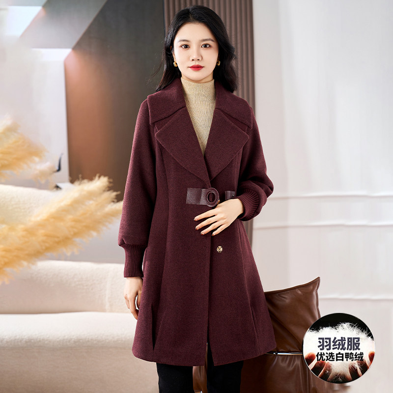 九江羽绒服内胆毛呢大衣女冬2025