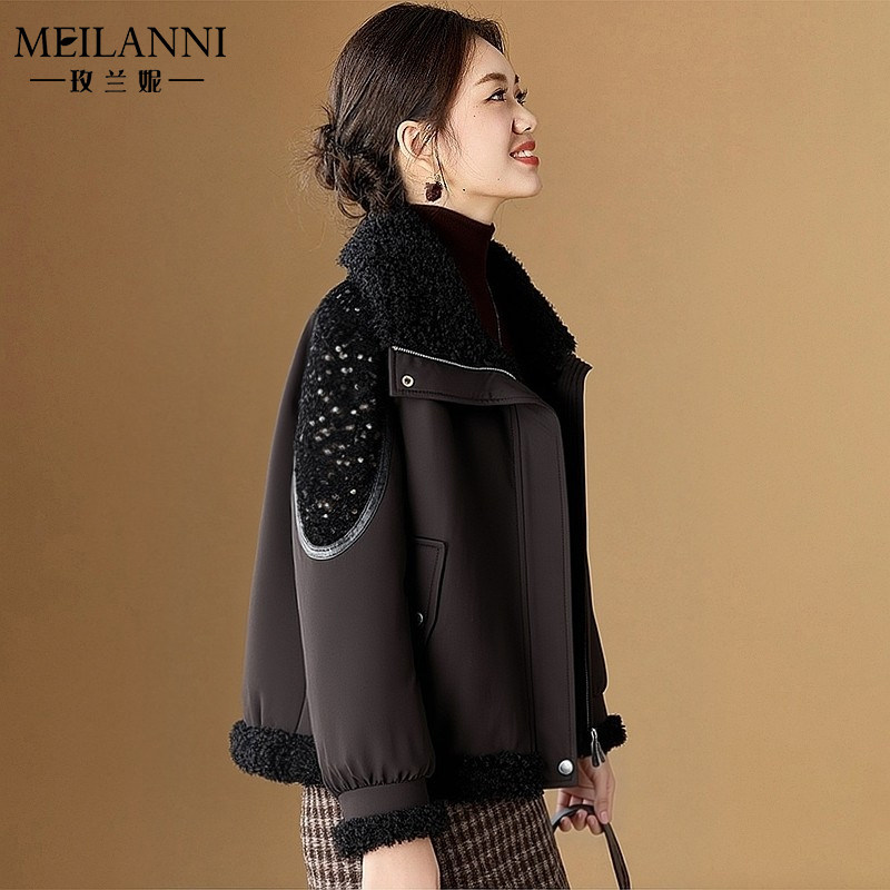 小香风派克服加绒加厚女冬季新款
