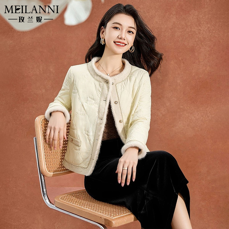 小香风夹棉服棉衣女款2026新款秋冬品牌洋气轻薄小个子棉袄短外套
