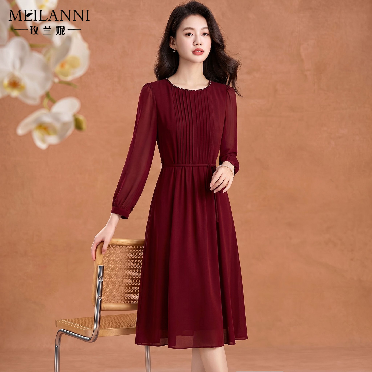 喜妈妈婚宴礼服轻奢高级感连衣裙