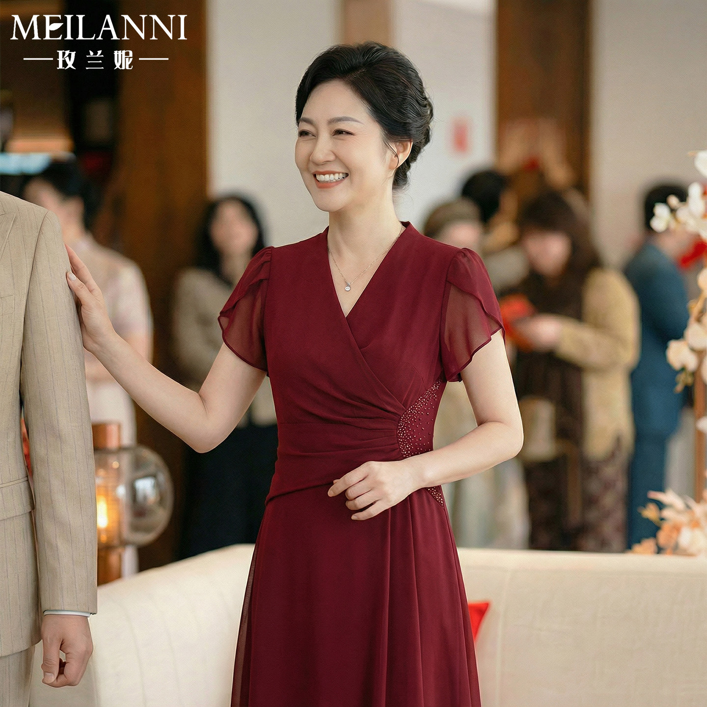 喜婆婆妈结婚宴红色礼服平时可穿轻奢高级感夏2026新连衣裙子洋气