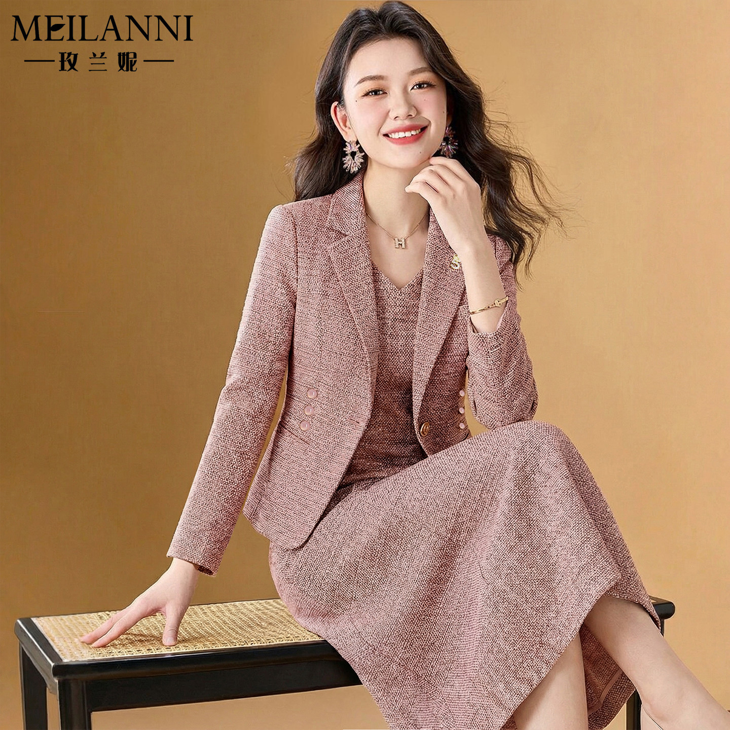 小香风套装喜妈妈婚宴礼服高级感