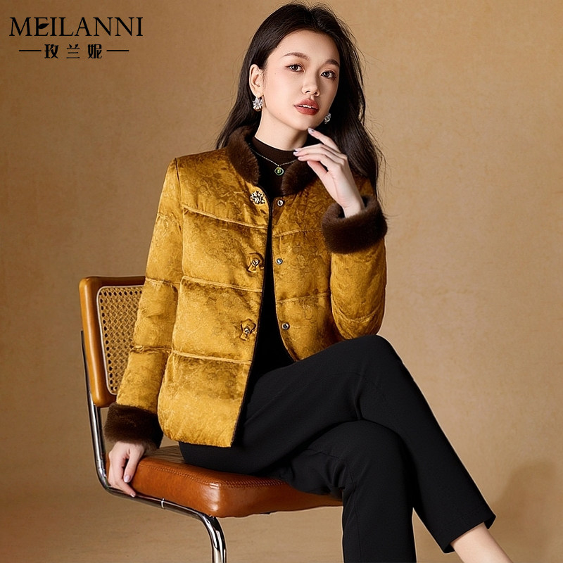 贵夫人高端品牌短款鹅绒羽绒服女