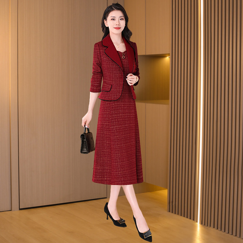 喜婆婆妈妈婚宴装连衣裙女春2025