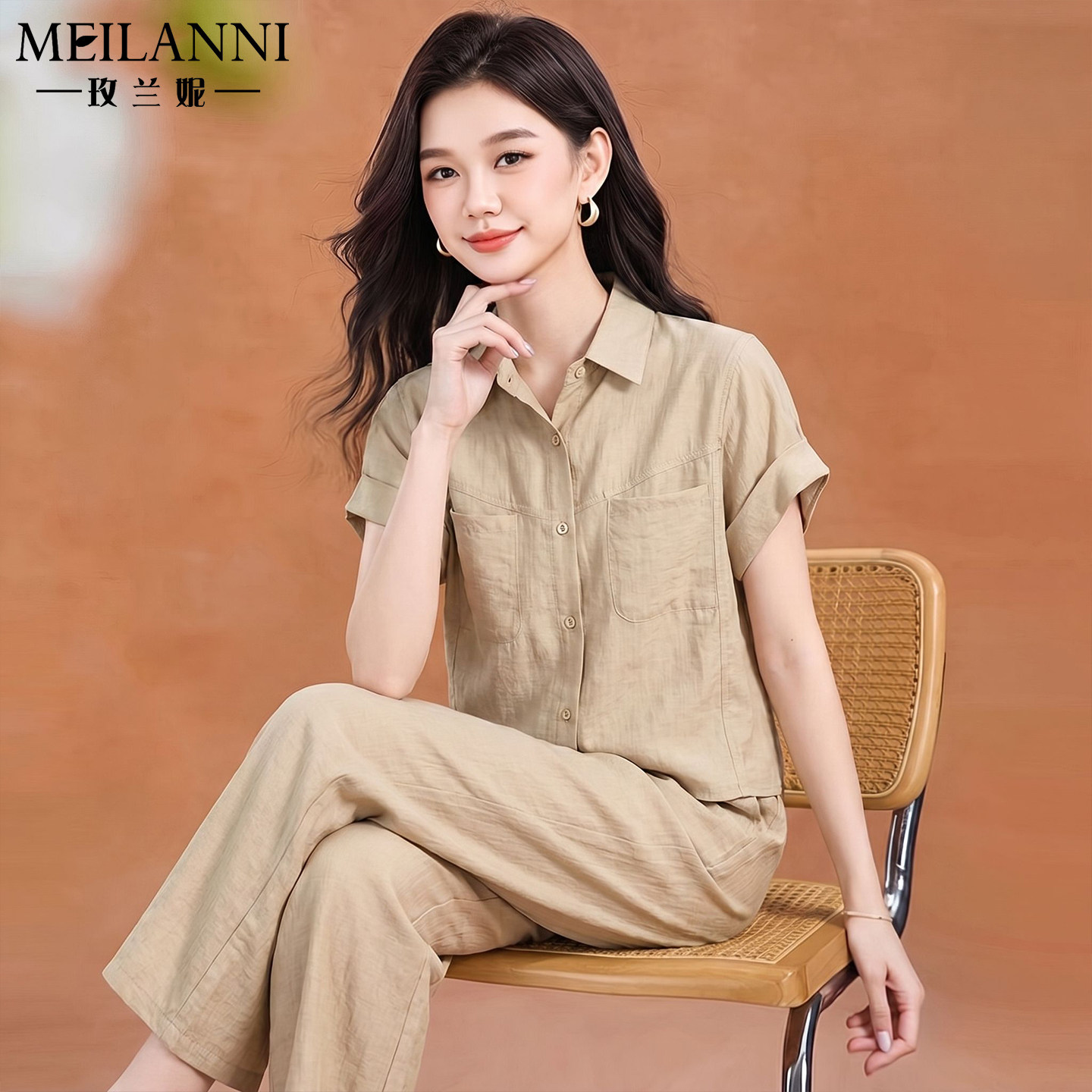 亚麻职业套装女夏2026超火穿搭