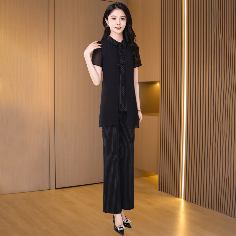冰丝职业套装2026新款女士夏装时尚气质贵夫人品牌妈妈超火两件套