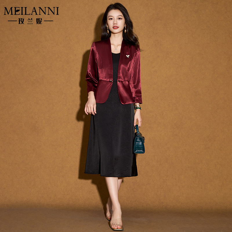 春秋长袖喜婆婆婚宴装礼服连衣裙