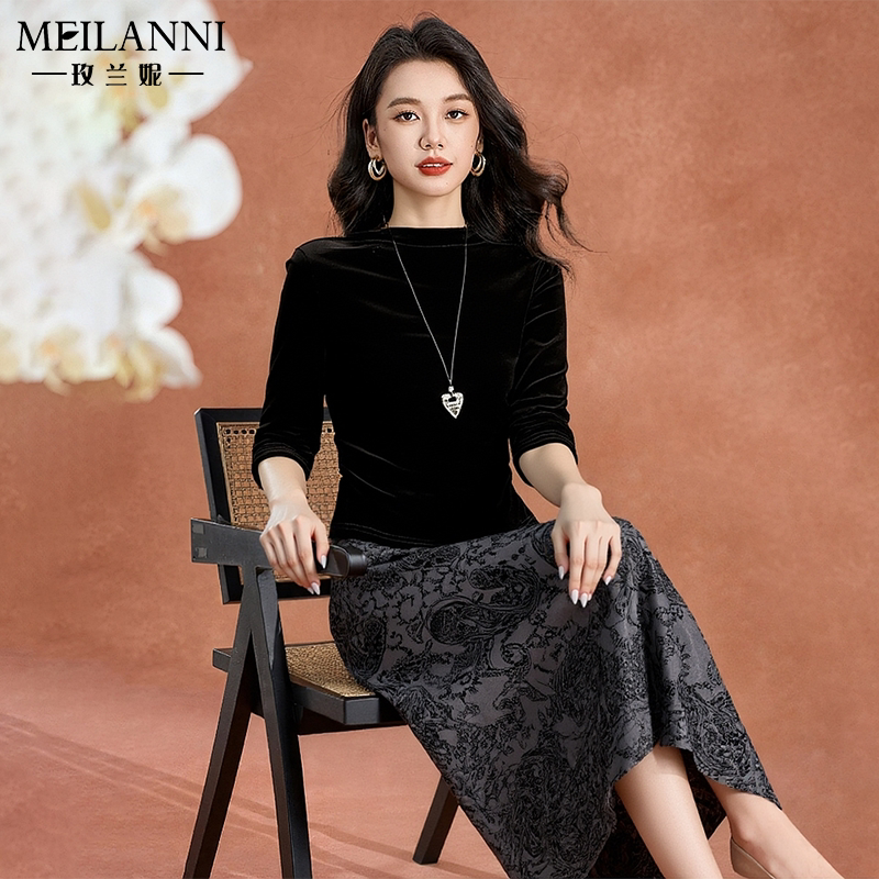 金丝绒连衣裙连衣裙女轻奢高级感