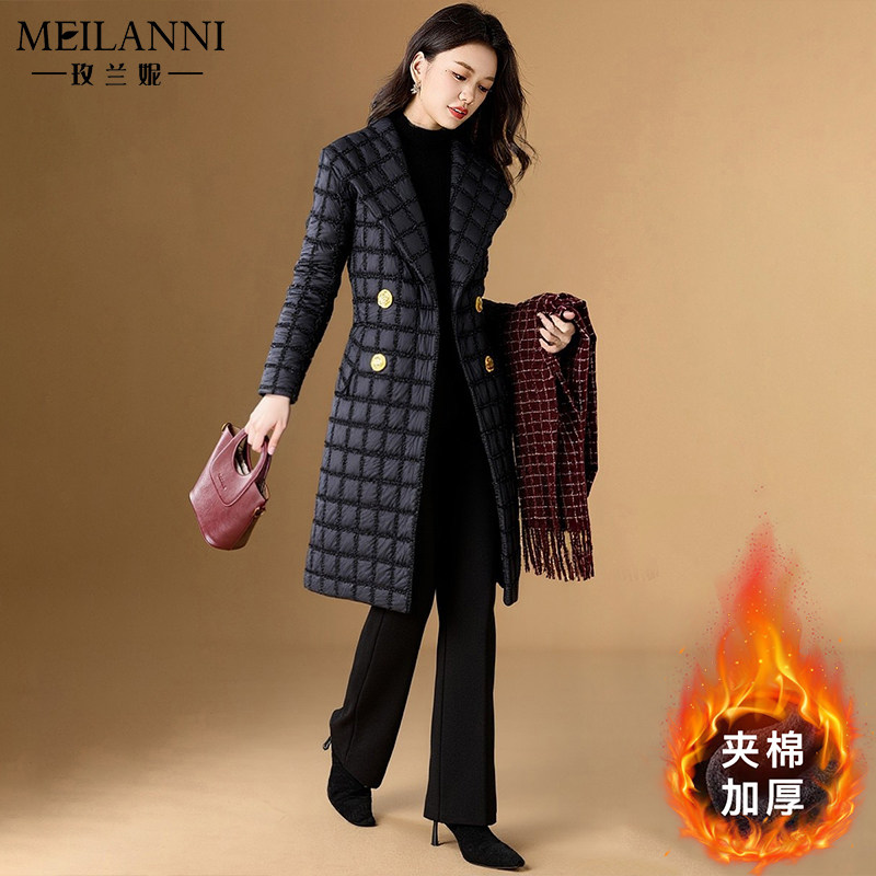 高级感黑色长款棉服女2026初冬保暖外套加厚棉袄好看洋气高端品牌