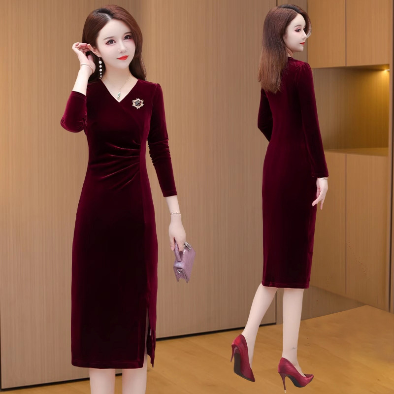 喜婆婆婚宴装连衣裙女秋冬2026