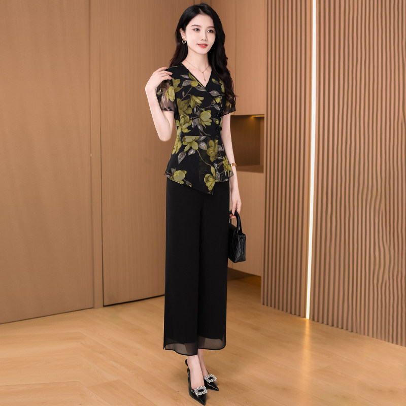 冰丝雪纺职业套装2026新款女夏
