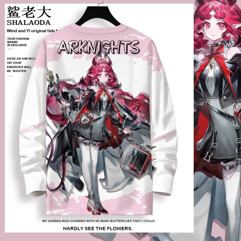 日系潮牌长袖T恤男明日方舟cos痛衣圆领秋季打底衫卡通二次元衣服