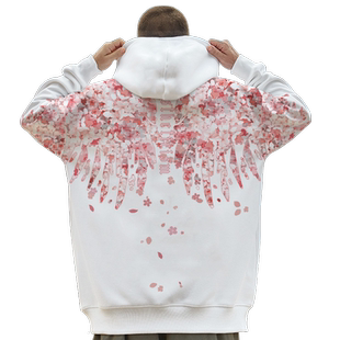 秋冬无性别卫衣男连帽大码宽松翅膀印花外套ins潮流休闲长袖上衣