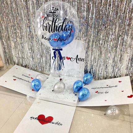 波波球串灯透明气球气球灯惊喜盒子米粒灯满天星求婚求偶开业店庆