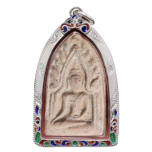 泰国佛牌正品 瓦曼港出塔坤平（曼维猜版） 龙婆妹 彩色珐琅壳