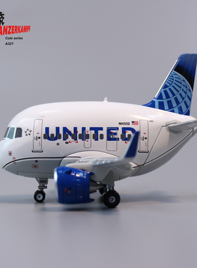 铁流 70102PJ AIRBUS 美国联合航空 A321客机 Q版 蛋机 合金模型