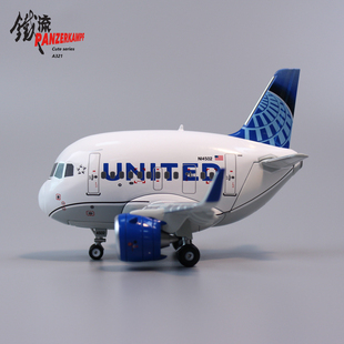 铁流 70102PJ AIRBUS 美国联合航空 A321客机 Q版 蛋机 合金模型