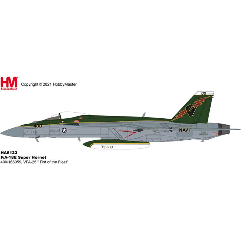 10月 ha5123 f/a-18e f18超级大黄蜂 vfa-25 "fist of the fleet"