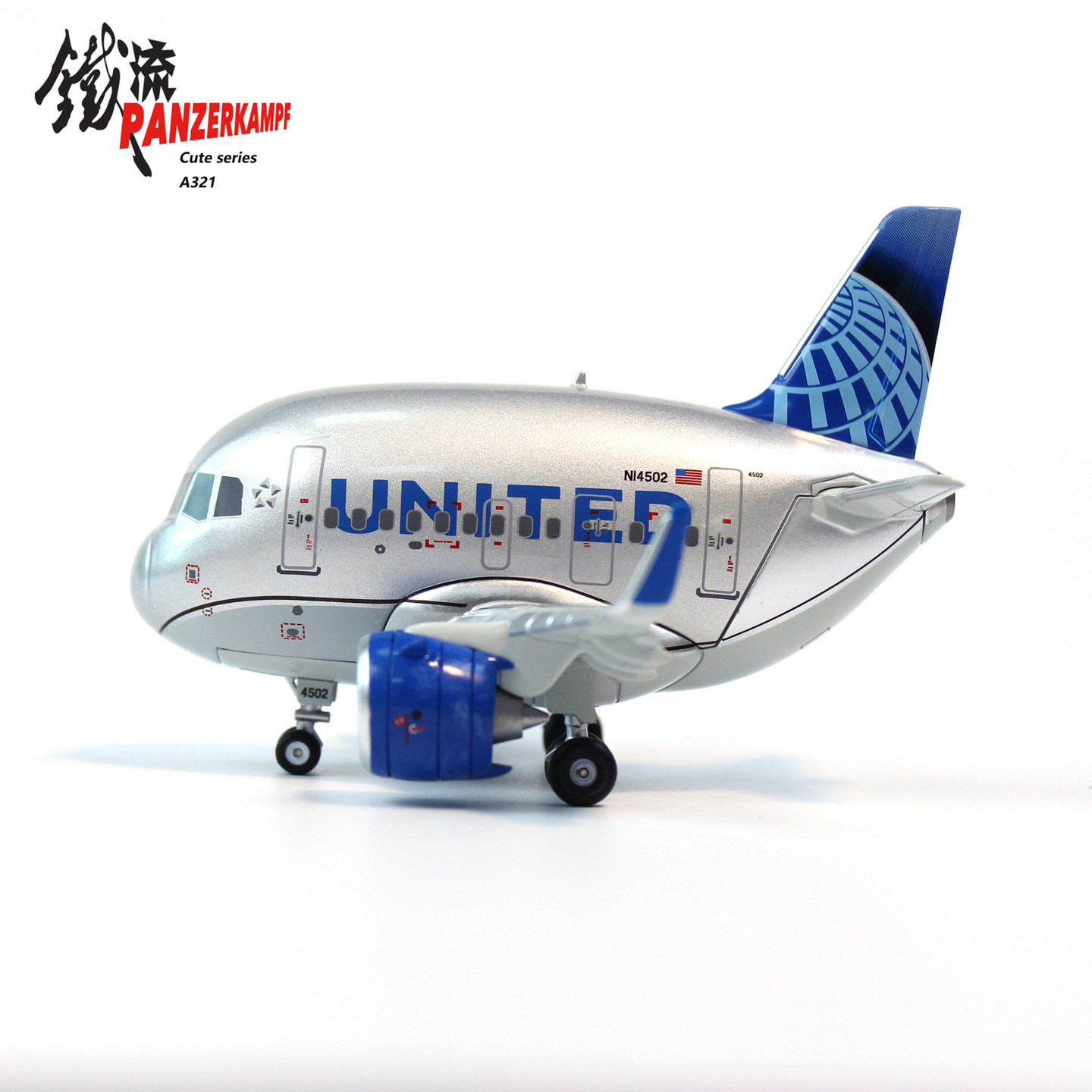 美联航特别版A321客机合金模型图片