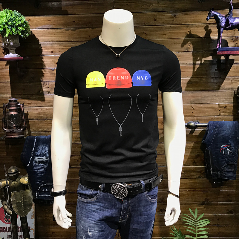 SA5MÏļ¾Ð¿î¶ÌÐäÄÐÊ¿tÐôº«°æÔ²Áì°ëÐäÌåÐô³±Á÷ÇàÄêÐÞÉíÄÐ×°Ò·þ