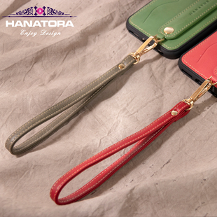 花虎手工头层牛皮真皮短挂绳手机挂绳手腕带防丢手机链挂件