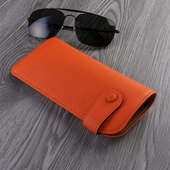 HANATORA真皮眼镜袋挂脖眼镜盒男便携女随身简约手工牛皮收纳袋软