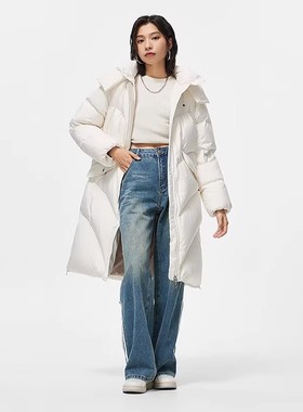 中国李宁2023新款女子时尚潮流宽松连帽保暖外套羽绒服AYMT116