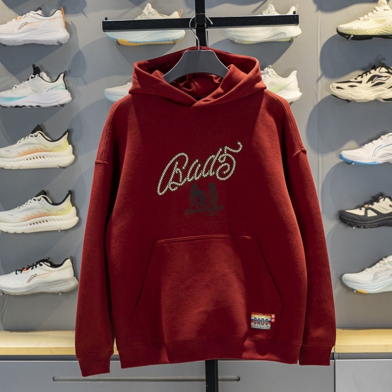 李宁男子连帽宽松套头卫衣