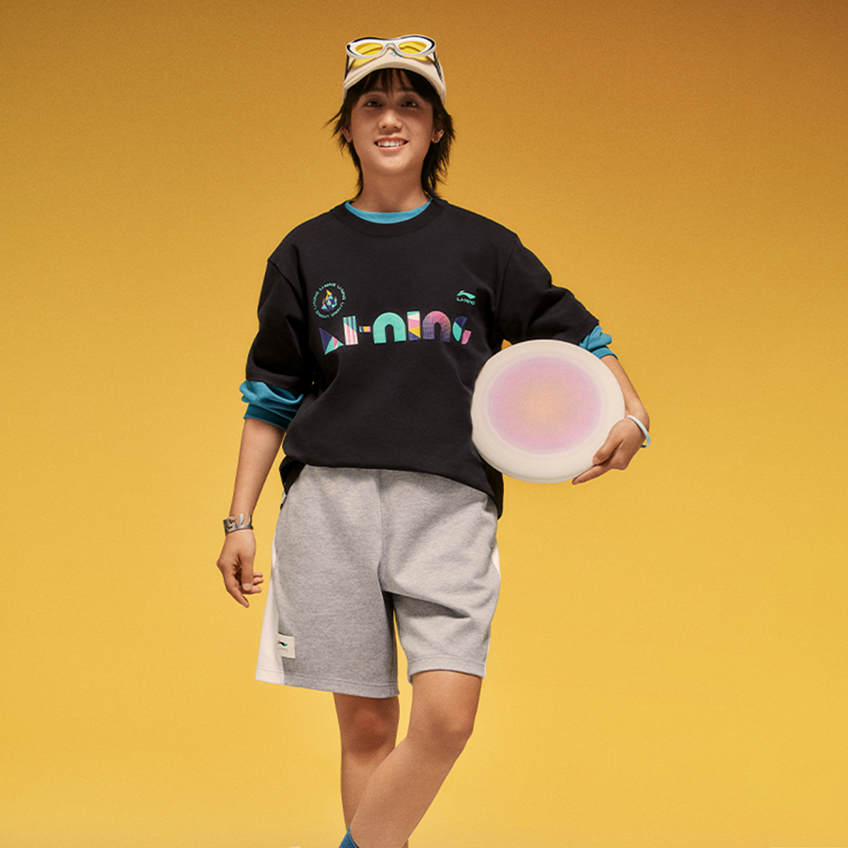 李宁男女同款短裤透气征荣运动裤