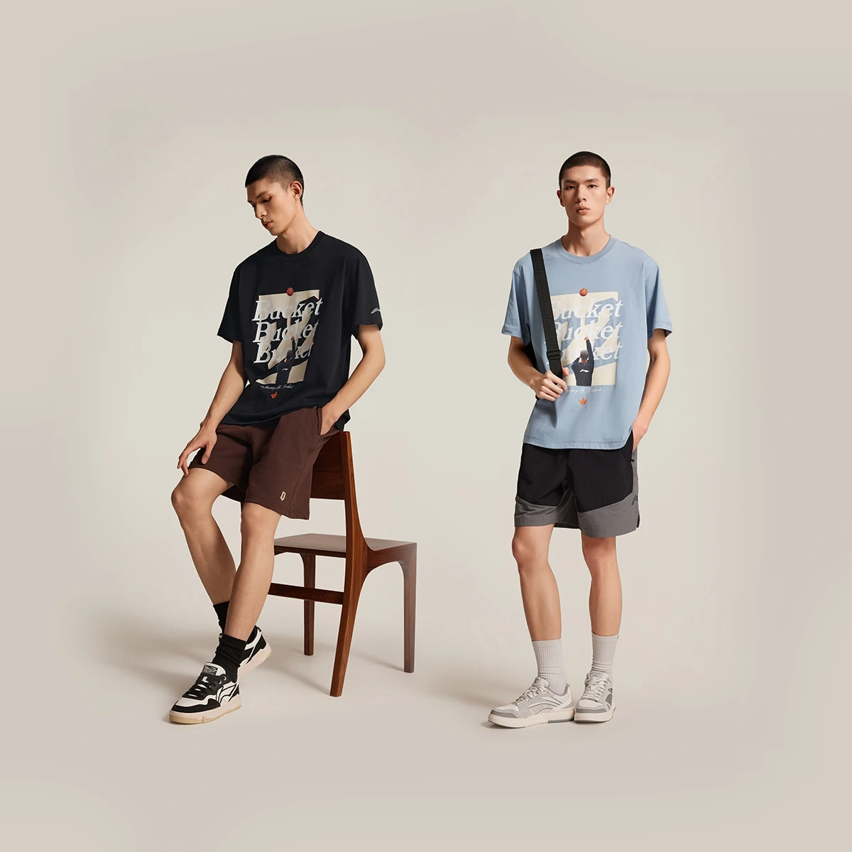 李宁短袖男子韦德宽松短袖文化衫